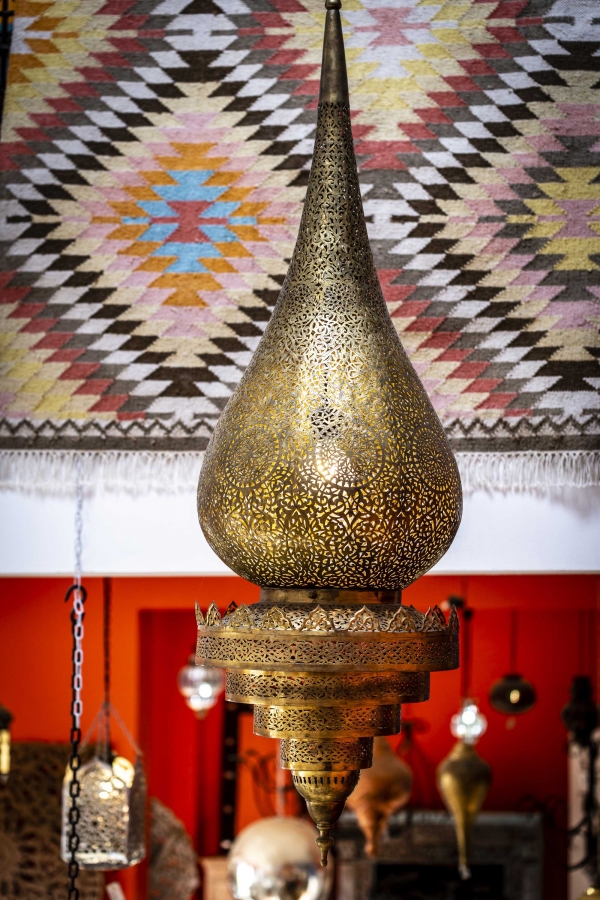 Lámpara oriental marroquí Lámpara de techo Lámpara colgante Lámpara colgante dorada