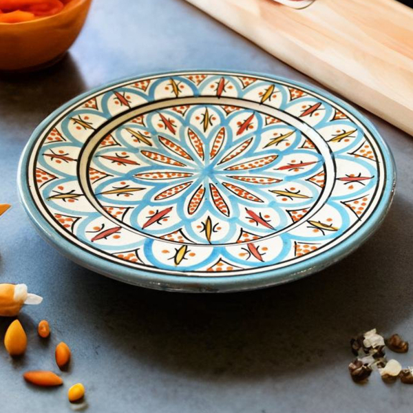 Farbige Keramikteller Keramik Schale Geschirr Teller Mediterran Eckig Deko Bunt