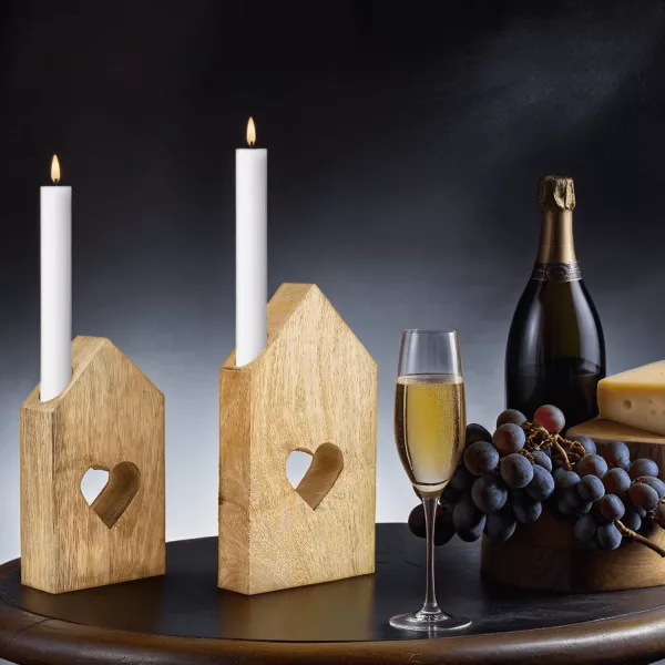 Deko Rieida 2er Kerzenleuchter Kerzenhalter Schmiedeeiserne | | Kerzenhalter Dekoobjekt Set Orient Holz Modern