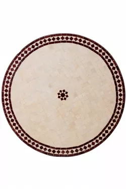 Arabische Mosaikplatte Bilbao - Natur/ Bordaux - 100cm