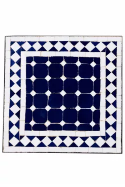 Tischplatte mediterran Marrakesch Blau Weiss - Eckig 40x40cm