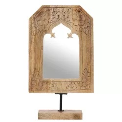 Boho Deko Schminkspiegel Standspiegel aus Holz Akaash -2-