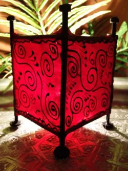 Orientalische Windlicht Budur Rot