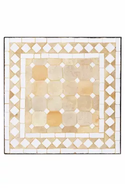 Marokkanische Mosaikplatte Marrakesch Natur Weiss - Eckig 40x40cm