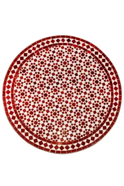 Marokkanische Mosaikplatte Albaicin Bordeaux Natur ø 100cm