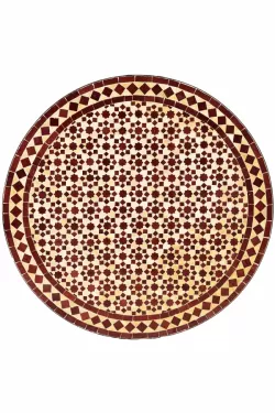 Marokkanische Mosaikplatte Albaicin Beige Bordeaux ø 80cm