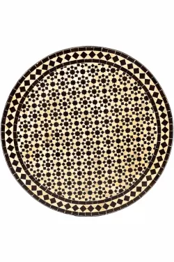 Marokkanische Mosaikplatte Albaicin Beige Dunkelbraun ø 80cm