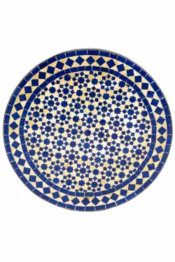 Marokkanische Mosaikplatte Albaicin Beige Blau ø 60cm