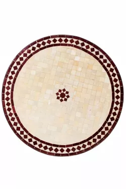Marokkanische Mosaikplatte Bilbao natur/ Bordaux, 80cm