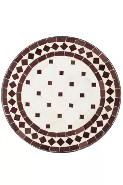 Marokkanische Mosaikplatte Marrakesch Beige Braun - Rund 40cm