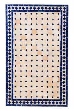 Marokkanische Mosaikplatte Marrakesch Natur / blau - 100x60cm