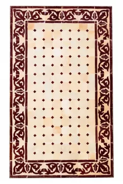 Mediterrane Mosaikplatte Fes natur/ Bordaux, 100x60cm