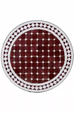 Marokkanische Mosaikplatte marrakesch Bordaux / Weiss, 60cm