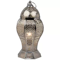 Orientalische Deko Tischlampe Nachttischlampe Lampe Jaleel Silber
