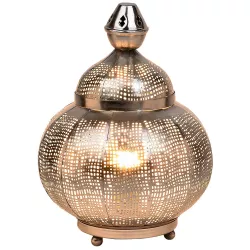 Orientalische Deko Tischlampe Nachttischlampe Lampe Jamala Silber