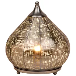 Orientalische Deko Tischlampe Nachttischlampe Lampe Jamiel Silber