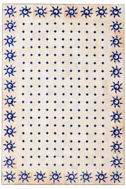 Orientalische Mosaikplatte Soleil Natur/ Blau, 120x80cm