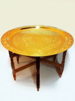Orient Tisch Iman - Goldfarbig, 80cm